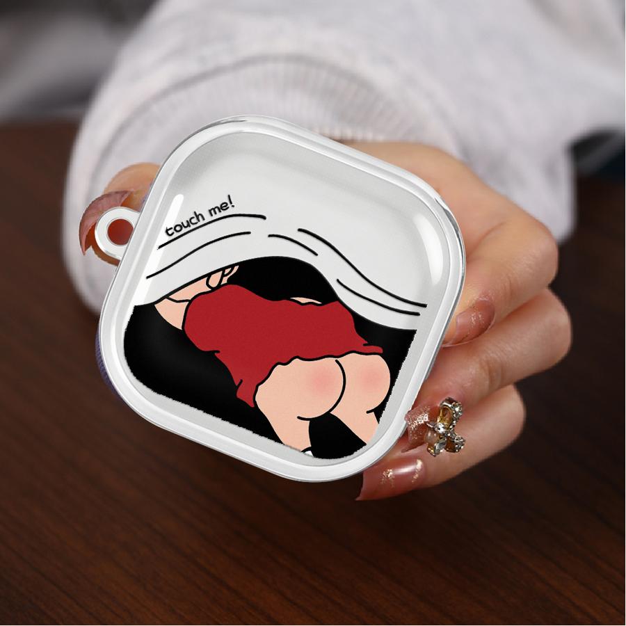 Cute Crayons Shinchan Clear Earphone Cases Cover With Hook Case For Samsung Galaxy Buds 4Pro Live 2 2Pro 3 FE 3Pro 4 Pro