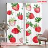 2pcs,2D Plane Printing Pattern Curtains Strawberry Parade Polyester Fabric (without Rod) Holiday Ldeal for Bedroom & Various