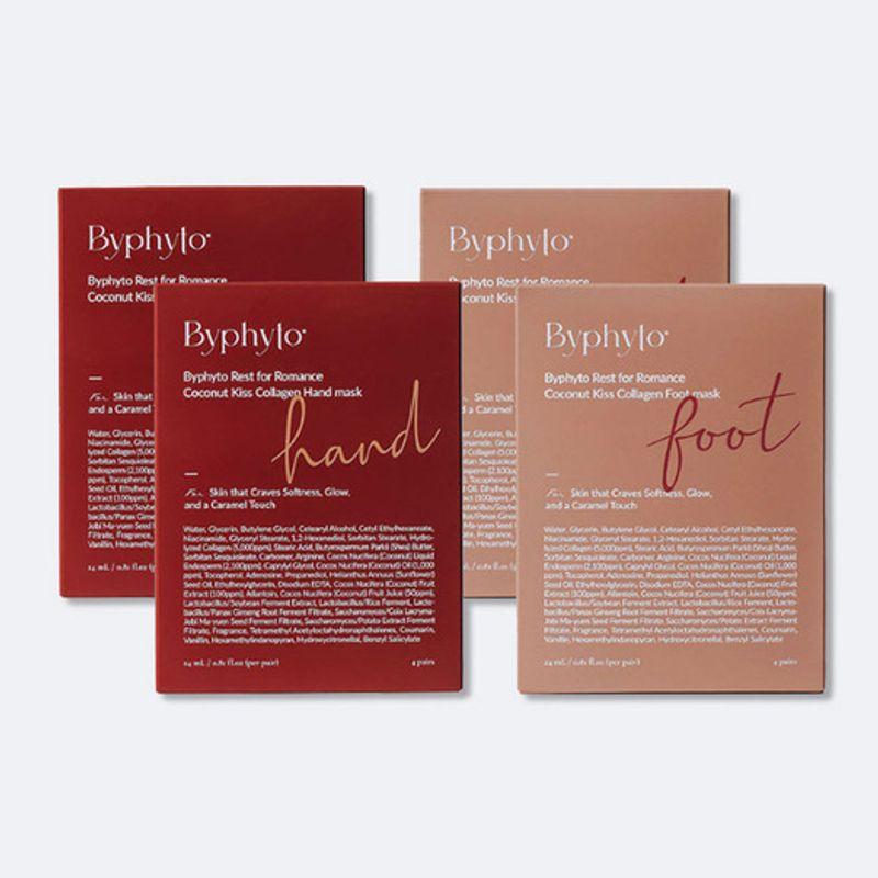 BYPHYTO Coconut Kiss Collagen Hand & Foot Mask 4-Piece Set Hand and Foot Mask 4-piece Set