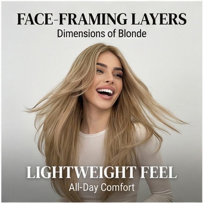 Многослойный натуральный черный длинный волнистый парик 22inch золотой