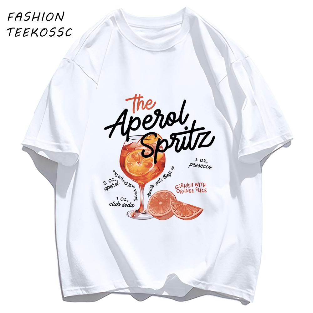 Orange Slice Red Wine Goblet Print TShirts Men Colour ONeck T Shirt Cotton Oversized Top Unisex AllMatch Casual Streetwear