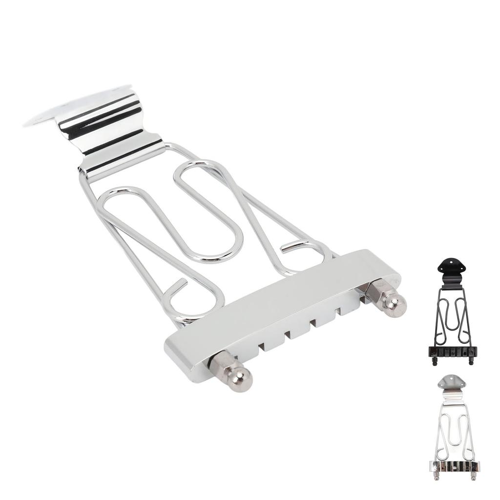 6 String Trapeze Tailpiece with Screws Height Adjustment Open Frame Bridge Tailpiece for Archtop Jaz