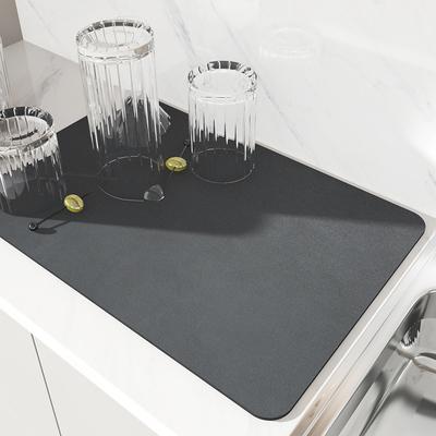 Alfombrilla absorbente para encimera de cocina, alfombrilla de drenaje para vajilla, alfombrilla para secar tazas y cuencos.