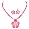 Sweet And Rich Flower Wax Rope Temperament Necklace Earring Set, Necklace Set
