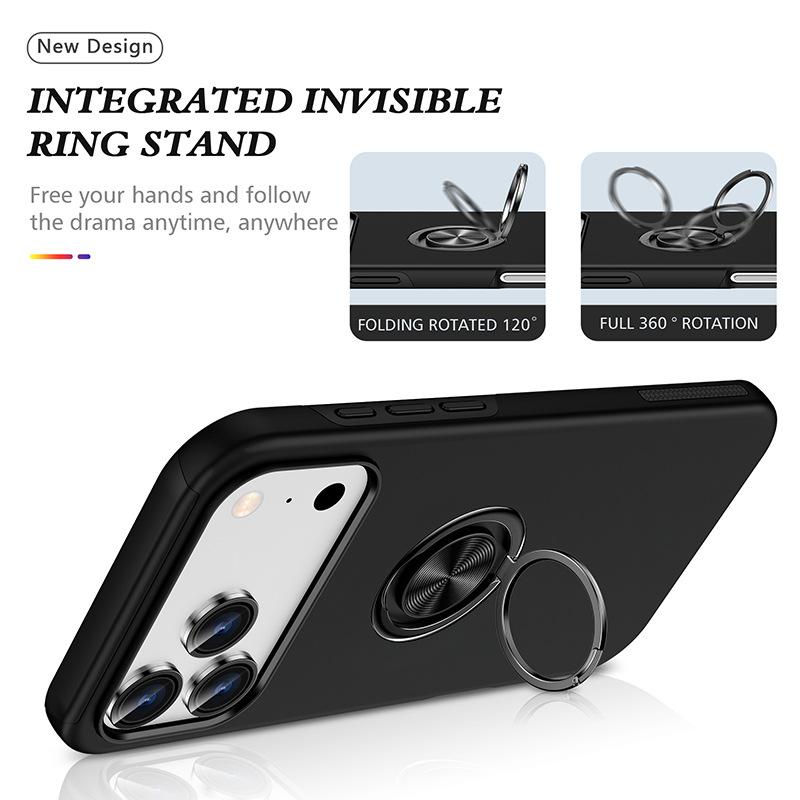 Magnetic Ring Holder Phone Case for IPhone 17 Air 16E 16 15 14 Pro Max 13 12 Mini XS X XR 7 8 Plus Hard Shell Shockproof Cover