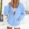 Women's Fashionable Casual Solid-color Long-sleeved Pullover Hooded Jacket