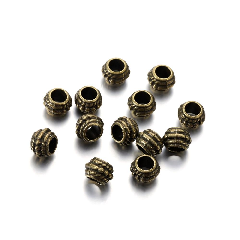 30pcs/lot 8mm Vintage Loose Spacer Bead Classical Alloy Beads For DIY Bracelet Necklace Jewelry Making Findings Accessories