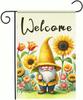 Spring Garden Ag 12x18 Inch Double Sided Sunower Gnome Small Ags For Outside Outdoor Decor Yard Farmhouse Holiday Spri UUN