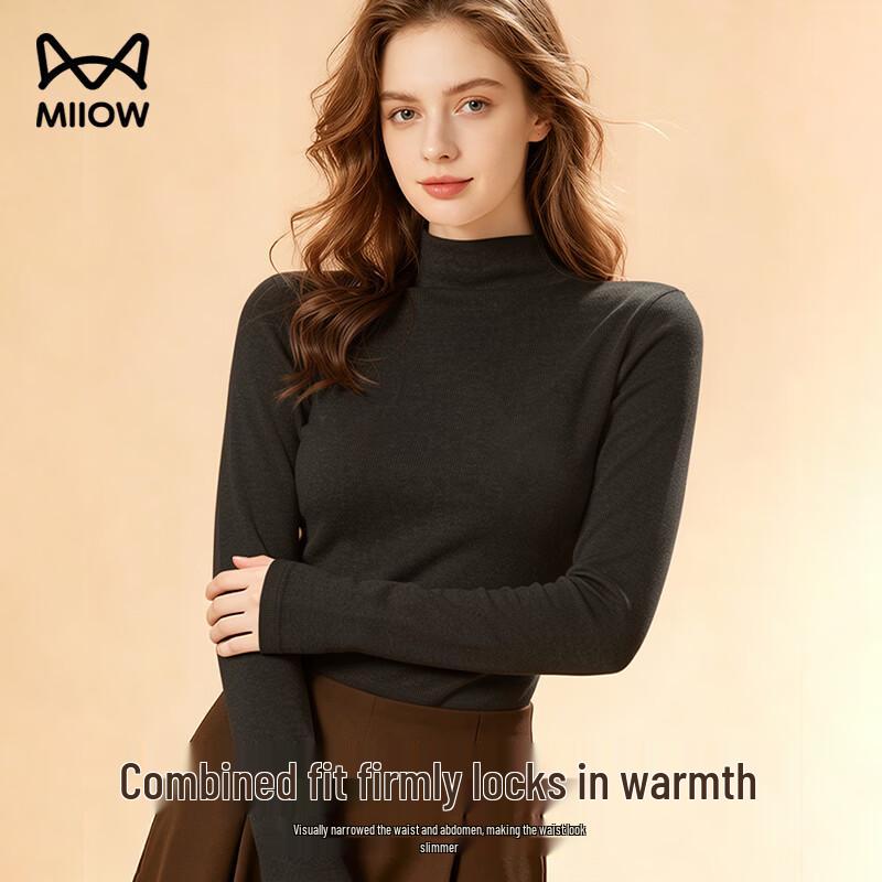 MIIOW Women's Thermal Mock Neck Long Sleeve Base Layer