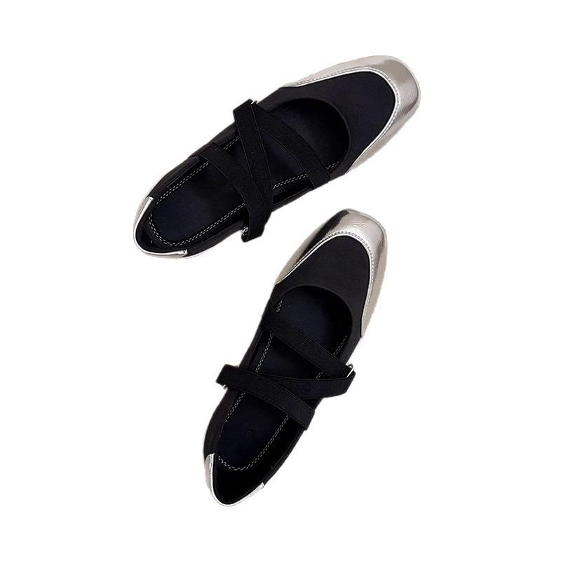 Ballet Mary Jane Shoes Women's Spring New Square Head Retro Black Single Shoes Casual Small Leather Shoes