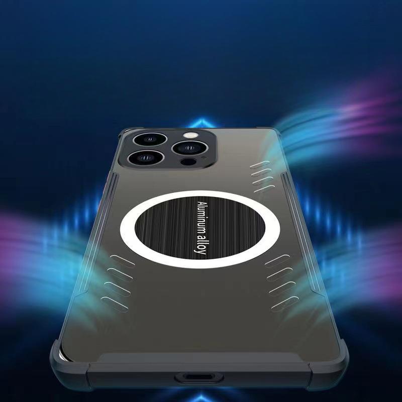 Suitable for IPhone16 Transparent Heat Dissipation Phone Case, Apple 15proMax Magnetic Charging 14 Corner Anti-drop Protective Case