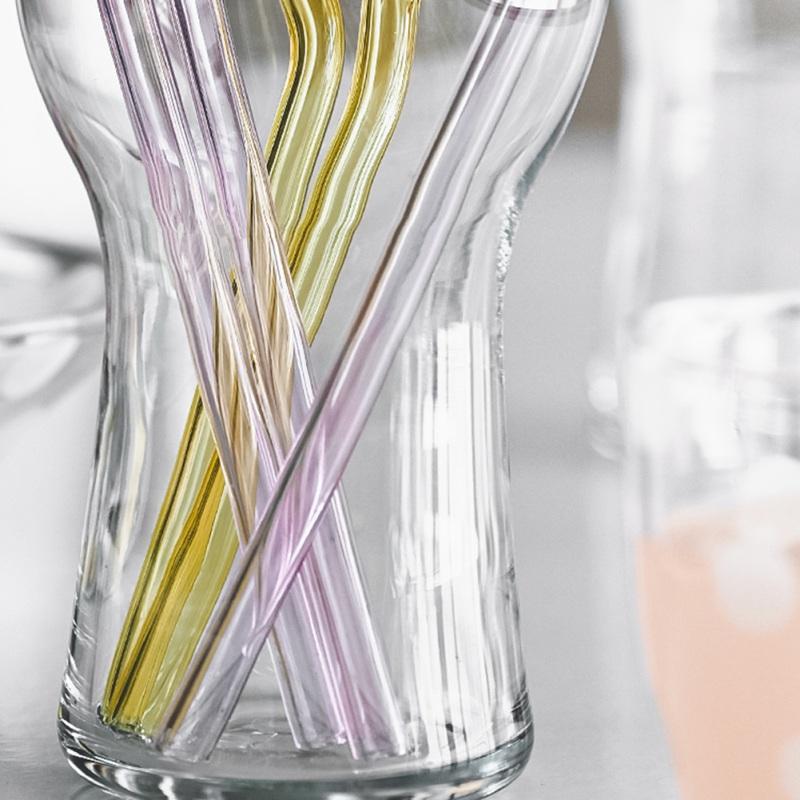 Colorful Glass Straws Reusable Drinking Straw for Smoothies Cocktails Eco Friendly High Borosilicate Glass Drinkware Accessories