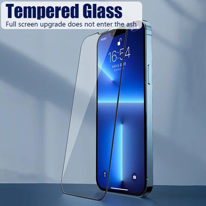 3PCS Tempered Glass for iPhone 14 15 13 12 11 Pro Max Mini Screen Protector on iPhone XS Max X XR 7 8 Plus SE 2020 2022 glass
