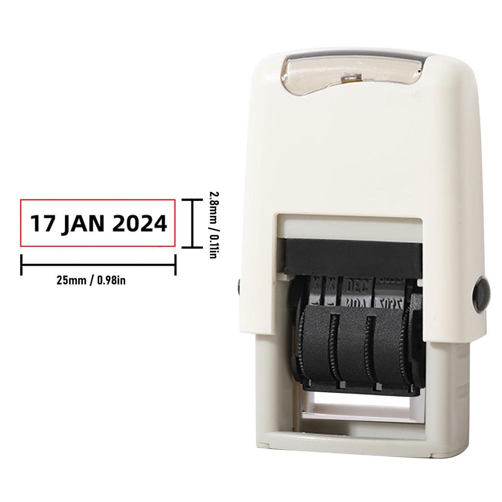 Self Inking Date Stamp 25x2.8mm English Date Clear Imprint Quick Drying Adjustable Self Inking Stamp English Date Stamp