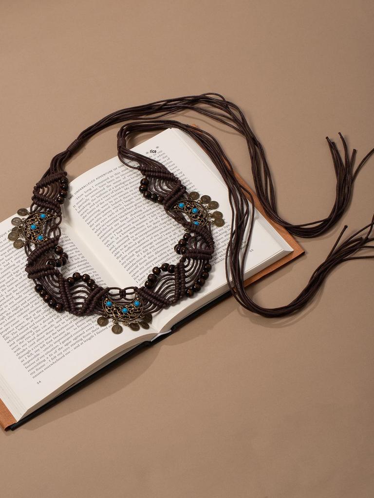 Bohemian Tassel Woven Belt - Women's Casual Exotic Korean Style Waist Ornament