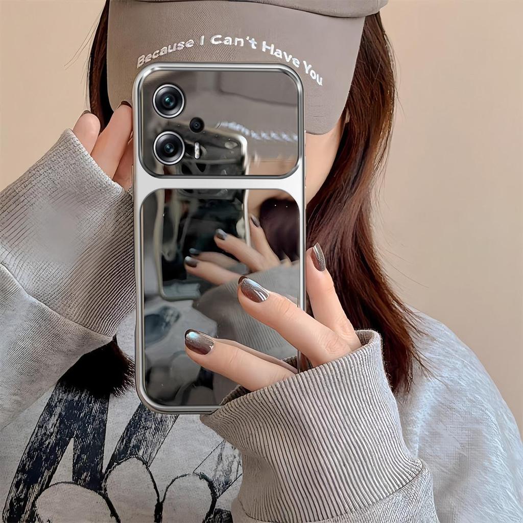 Case for Xiaomi POCO X4 GT Trending Big Window Cover Mirror Phone Casing