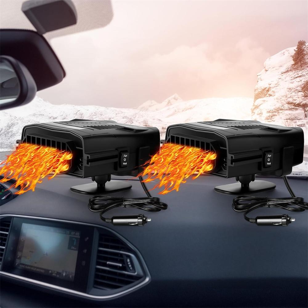 

2 шт. 12 В автомобильный обогреватель с вентилятором, зимний обогреватель лобового стекла и портативный автомобильный обогреватель, подключаемый к прикуривателю с вращающимся на 360° основанием(черный) ‎8.11 x 5.83 x 5 inches чёрный