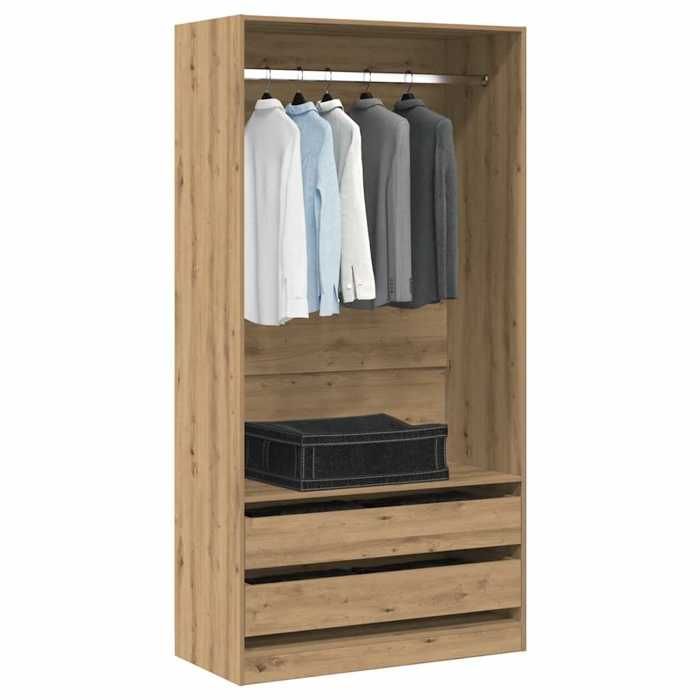 VidaXL Garde-robe chêne artisanal 100x50x200 cm bois d'ingénierie, armoire de rangement, organisateur de garde-robe, 3318627