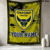Custom Name Oxford FC Wall Tapestry Aesthetic Wall Hanging Printed Fabric Blanket Decorative Tapestries for Bedroom Living Room Home Decor