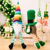 Adorable Saint Patrick's Day Plush Doll With Green Leaf And Rainbow Design For Festive Decor