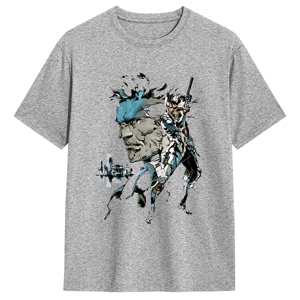 Unisex T-shirt Metal Gear Solid Snake MGS Crazy Ren Bomull T-shirt Kortärmad T-shirt Rundhalsad Kläder 4XL 5XL 6XL