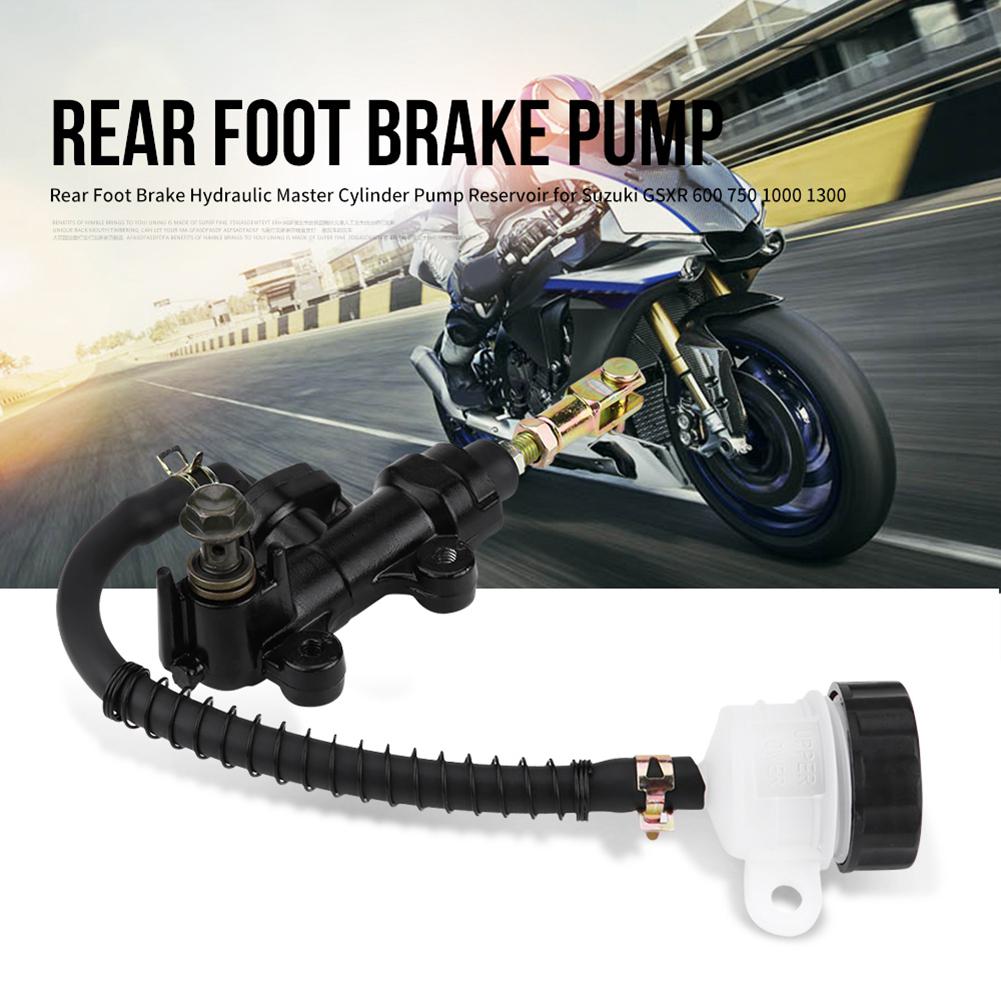  Motorcycle Rear Foot Brake Pump, Motorcycle Brake Master Cylinder, Aluminum Alloy Rear Brake Master Cylinder Pump, Compatible with GSXR 600 750 1000 