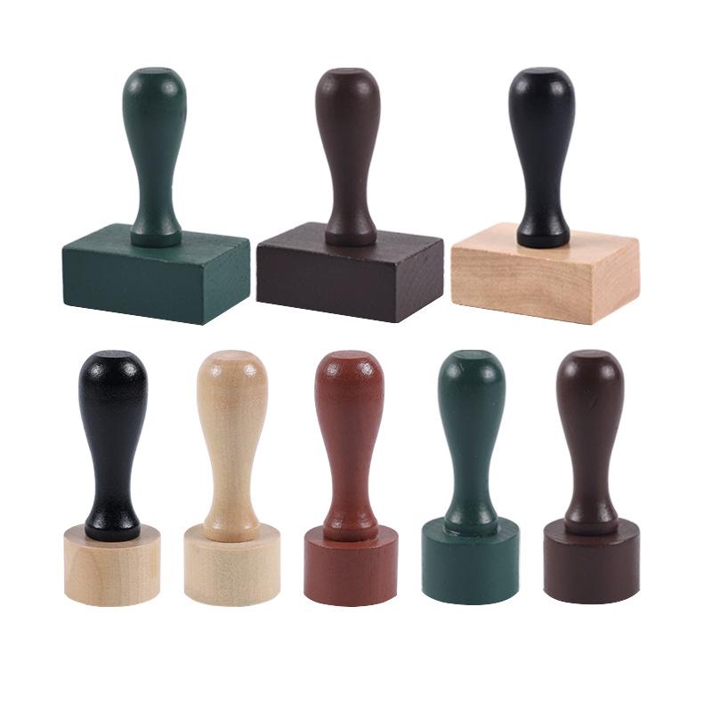 Wooden Handle Rubber Stamp for DIY Journaling