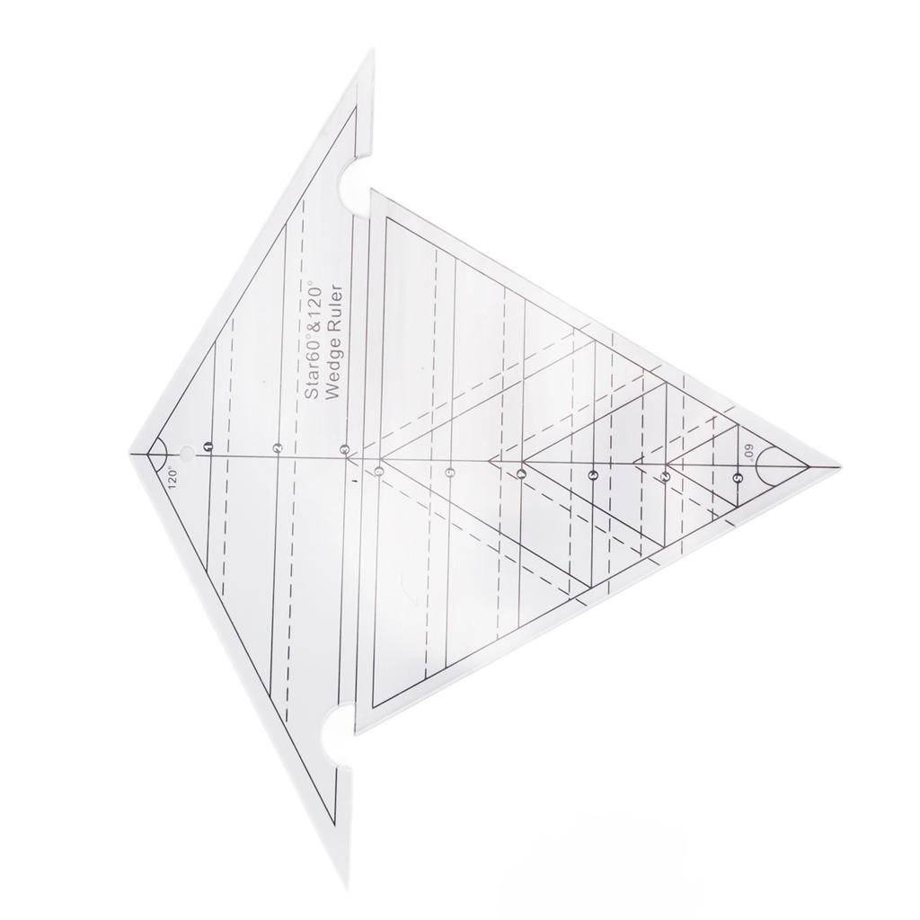 Nähkeil Lineal 60 Grad und 120 Grad Acryl Transparent Präzise Skala Wiederverwendbar Quilten
