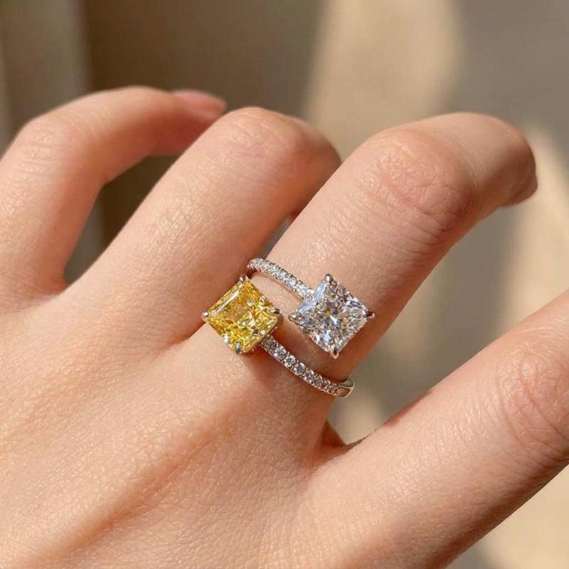 925 Silver Fashion Zircon Leaf Adjustable Rings for Women Gift Party High Quality stylish Fine Jewelry Sales
