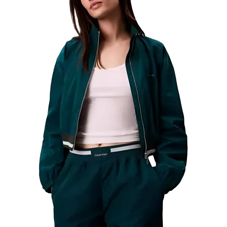 Calvin Klein Short Casual Loose Stand Collar Long Sleeve Jacket Women jackets 44D509G-L8H