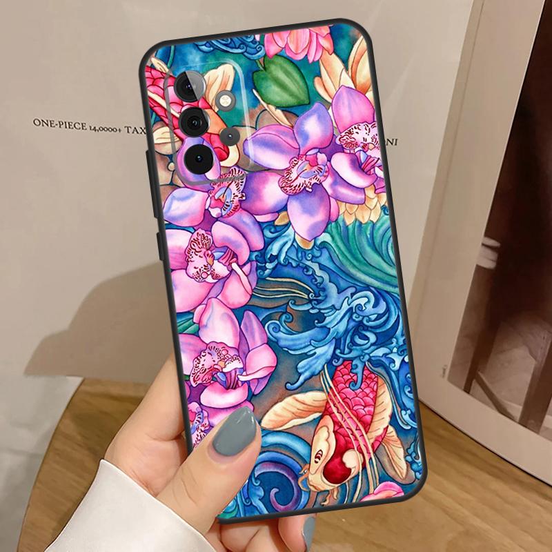 Orchid Flowers Colorful Phone Case For Samsung Galaxy A32 A52 A12 A53 A33 A23 A13 A54 A34 A14 A51 A15 A25 A35 A55