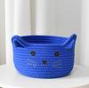 Woven cat rattan cotton thread storage basket, student dormitory desktop sundries sorting box storage basket