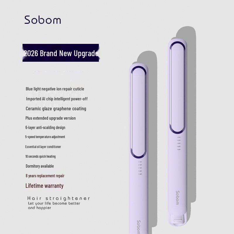 Negative Ion Straightener & Curler: Anti-Scald, Hair-Safe, Dual-Use with Constant Temperature.