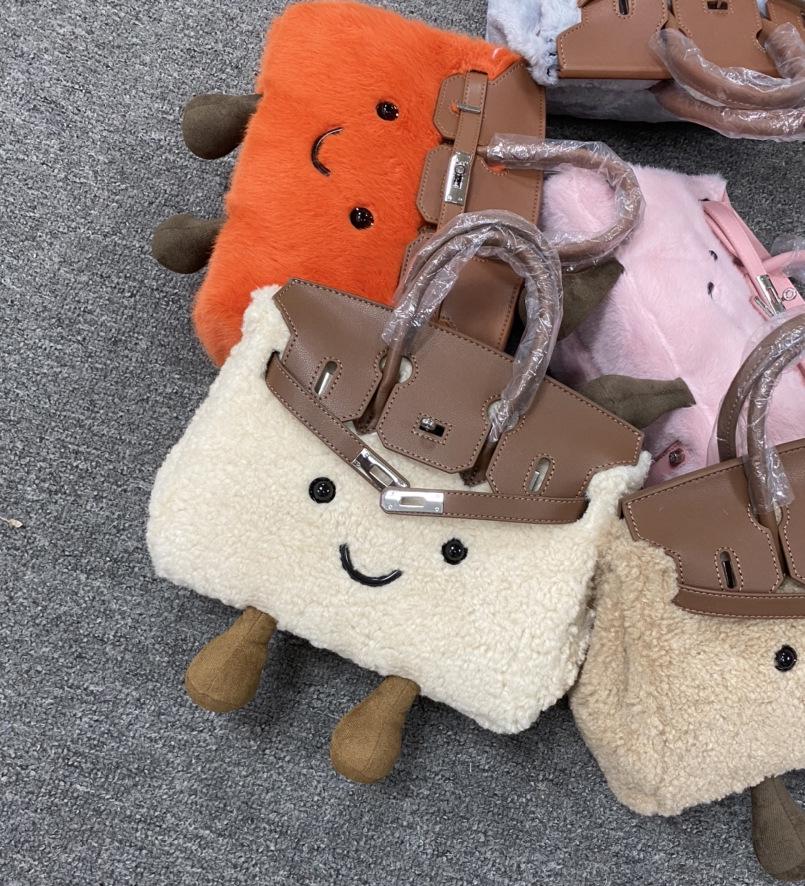 Нишевая сумка-сумка Jollycatlm: Милая плюшевая сумочка-эльф 25x17x14 cm