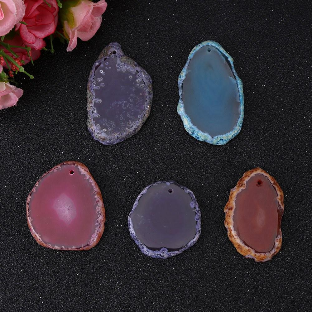 5Pcs 30-40mm Multi uses Natural Irregular Shaped Agate Slices Lot DIY Decoration Supplies
