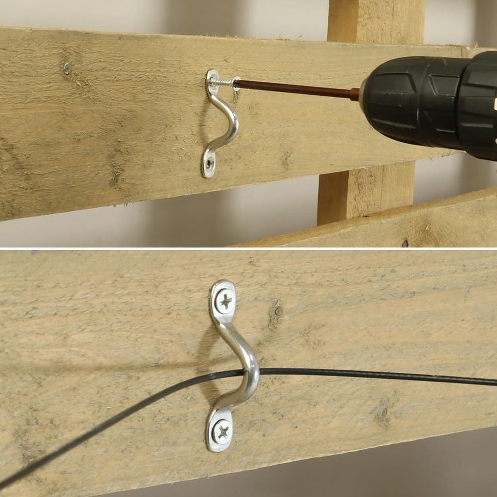 22Pcs M5 U-shaped Hook And Screws Wall-Mounted U-shaped Hook For Secure Rope Fastening And Reliable Indoor Or Outdoor Use