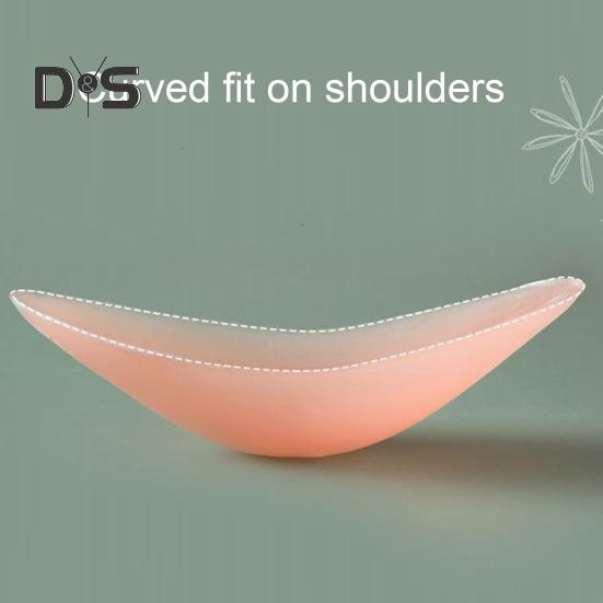 1 Pair Shoulder Pads for High Low Shoulders 3D Self Adhesive Silicone Anti-Slip Sponge Shoulder Push-up Pad Sweat-proof Smooth Curves DIY Clothes