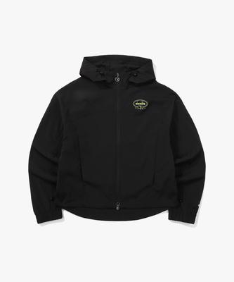 Comfy Woven Zip-Up Jacket Black