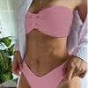 European American High Waist Bandeau Bikini - Sexy Bodycon Swimsuit