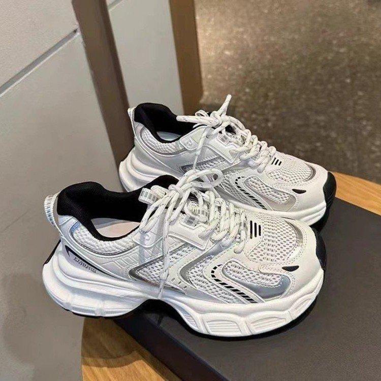 

Zhao Ruth Silver Daddy Shoes Spring and Summer New Thick-soled Mesh Breathable Sports and Leisure Shoes 35 серебряный