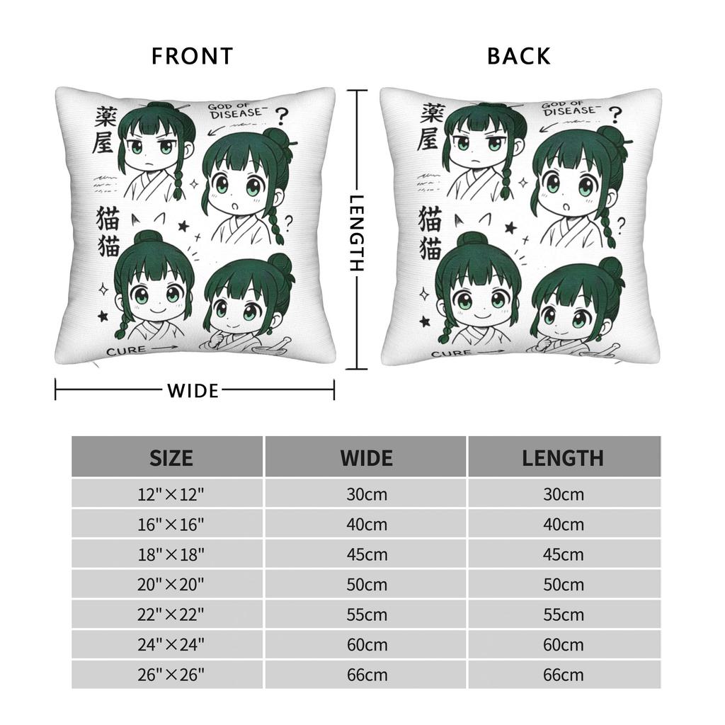 Soft The Apothecary Diaries Maomao Pillowcase Polyester Cushion Cover Decor God of Disease Anime Pillow Case Cover Home Zipper