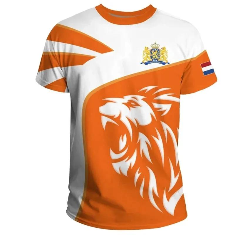 2024 Netherlands Flag 3D Printed Kids T-shirt Summer Men T-shirt Women Tees Sports Jersey T-shirts for Boys Tops Children Tops