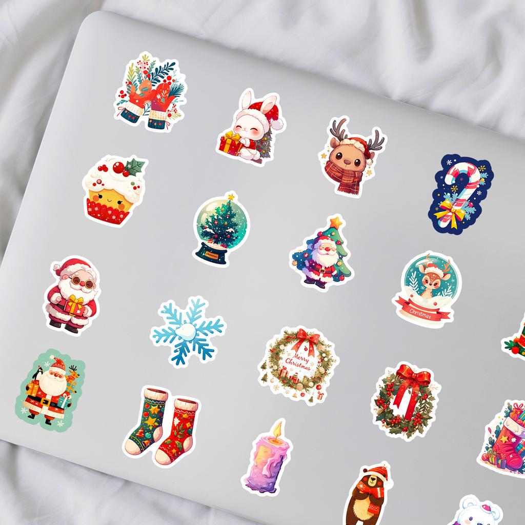 50 Christmas Cake Statues, Cartoon Cookie House Decorations, Cup, Electric Vehicle Stickers