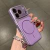 Matte Leder Magnetische Kabellose Lade Handyhülle Für iPhone 13 14 15 16 17 Pro Max Glaslinse Großes Fenster Schutzhülle