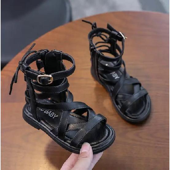 Dívčí sandály Měkké dno Boty pro malé princezny Letní Nové Dětské Vysoké Roman Boty Dětské Peep Toe Plážové boty