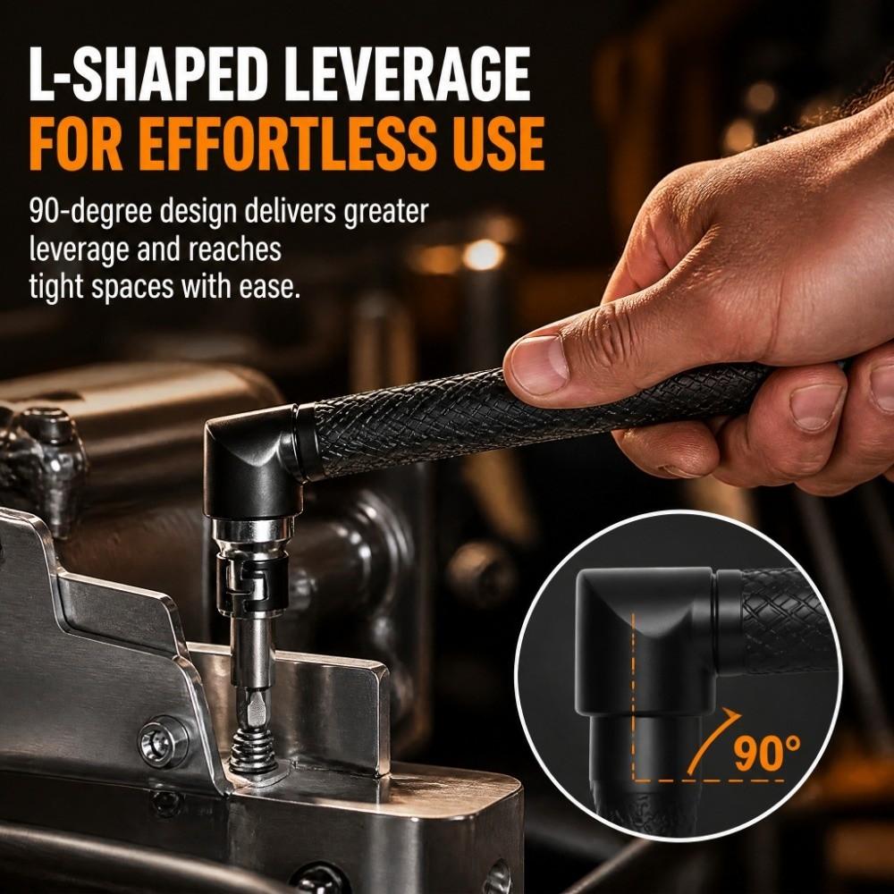 90 Degree L-Shape Socket Wrench 1/4 Inch Drive Right Angle Wrench For Screwdriver Bits