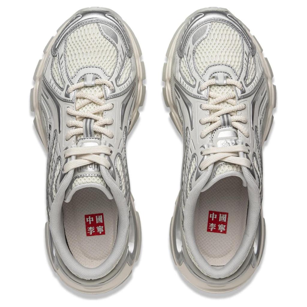 Li Ning Lijun BOW Mule Fashion Comfortable Trendy Versatile Closed-Toe Slippers Women Slippers Gray Beige Silver AZGU184-1