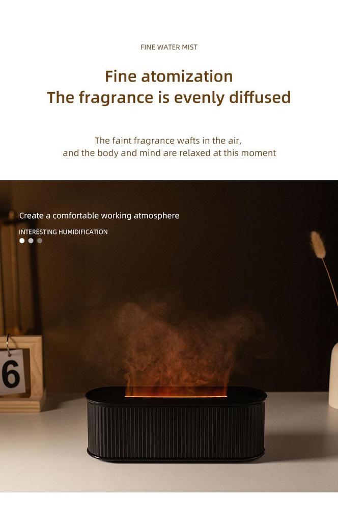 Silent Flame USB Humidifier & Aroma Diffuser with Colorful Night Light