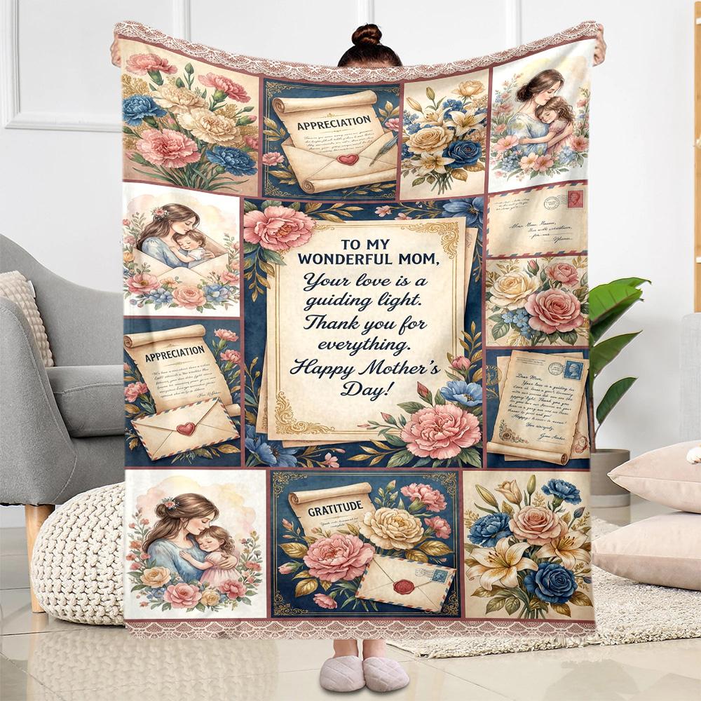 Mother's Day Love Blanket Suitable for Sofas,travel, Living Rooms Also a Good Gift for Friends and Family Suitable for All Seasons.