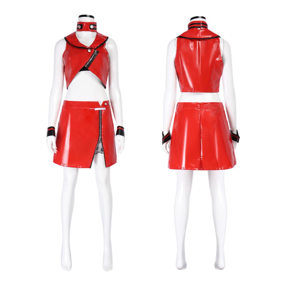 Anime VOCALOID3 Meiko Cosplay Costume Wig Meiko PU Red Uniform Christmas Halloween Formula Uniform for Women Comic Con